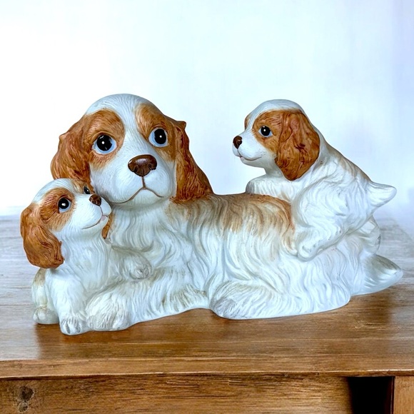 Vintage Cocker Spaniel Homco Buff Dog Porcelain Figurine Home Accent Collectible - Picture 1 of 16